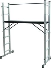 BORMANN PRO BHL9100 ΠΟΛΥΜΟΡΦΙΚΗ ΣΚΑΛΩΣΙΑ ΑΛΟΥΜΙΝΙΟΥ 3 ΣΕ 1, 7+7 ΣΚΑΛΙΑ ΜΕ ΜΠΑΡΑ ΣΤΑΘΕΡΟΠΟΙΗΣΗΣ