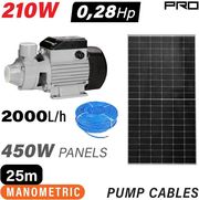 NAKAYAMA PRO NP2200 ΑΝΤΛΙΑ ΝΕΡΟΥ ΜΕ ΦΩΤΟΒΟΛΤΑΙΚΟ 24V,210W,ΜΕΓΙΣΤΟ ΜΑΝΟΜΕΤΡΙΚΟ 25M &amp; ΠΑΝΕΛ 450W