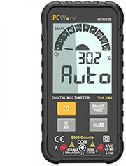 PCWORK ΠΟΛΥΜΕΤΡΟ ΨΗΦΙΑΚΟ PCWORK PCW02B TRUE RMS SMART DIGITAL POCKET MULTIMETER