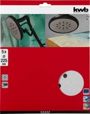ΣΕΤ 5 ΓΥΑΛΟΧΑΡΤΩΝ ΛΕΙΑΝΣΗΣ KWB Φ225 80 ΚΟΚΚΩΝ ΓΙΑ ΤΡΙΒΕΙΟ ΤΟΙΧΟΥ 492108
