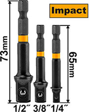 INGCO ΑΝΤΑΠΤΟΡΕΣ ΓΙΑ ΚΑΡΥΔΑΚΙΑ 1/4''-3/8''-1/2'' ΣΕΤ 3 ΤΕΜ. INGCO AMN365A01