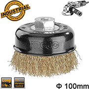 ΣΥΡΜΑΤΟΒΟΥΡΤΣΑ ΓΩΝΙΑΚΟΥ TΡΟΧΟΥ M14 ΣΚΛΗΡΗΣ ΧΡΗΣΗΣ 100MM INGCO WB11005