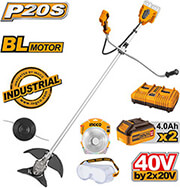 ΘΑΜΝΟΚΟΠΤΙΚΟ ΜΗΧΑΝΗΜΑ ΜΠΑΤΑΡΙΑΣ 2X20V LI-ION INGCO CSTLI202522