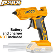 INGCO ΠΙΣΤΟΛΙ ΘΕΡΜΟΚΟΛΛΑΣ ΜΠΑΤΑΡΙΑΣ 20V LI-ION SOLO INGCO CGGLI2001