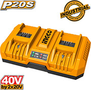 ΤΑΧΥΦΟΡΤΙΣΤΗΣ 2 ΘΕΣΕΩΝ 2X20V 4A+4A INGCO FCLI2082