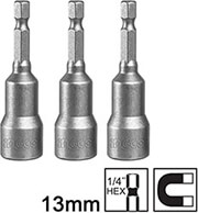 INGCO ΣΕΤ 3 ΤΕΜ. ΚΑΡΥΔΑΚΙΑ 1/4'' ΜΑΓΝΗΤΙΚΑ 13MM INGCO AMN1331
