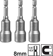 INGCO ΣΕΤ 3 ΤΕΜ. ΚΑΡΥΔΑΚΙΑ 1/4'' ΜΑΓΝΗΤΙΚΑ 8MM INGCO AMN0831