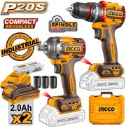 INGCO ΕΡΓΑΛΕIΑ COMPACT ΜΠΑΤΑΡIΑΣ 20V LI-ION ΣΕΤ 2 ΤΕΜ. INGCO CKLI20275E