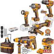 ΕΡΓΑΛΕΙΑ ΜΠΑΤΑΡΙΑΣ 20V LI-ION ΣΕΤ 5 ΤΕΜ. + ΔΩΡO INGCO CKLI2059E