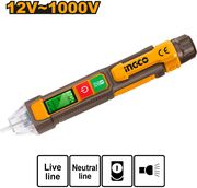 ΑΝΕΠΑΦΟ ΔΟΚΙΜΑΣΤΙΚΟ ΤΑΣΗΣ AC 12-1000V/ ΦΑΚΟΣ LED / ΟΘΟΝΗ LED INGCO VD210003