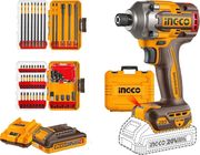 ΚΑΤΣΑΒΙΔΙ ΠΑΛΜΙΚΟ ΜΠΑΤΑΡΙΑΣ 20V LI-ION 285NM + 2 ΣΕΤ ΜΥΤΕΣ IMPACT INGCO COSLI250784E