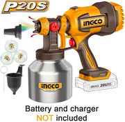 ΠΙΣΤΟΛΙ ΒΑΦΗΣ ΜΠΑΤΑΡΙΑΣ 20V LI-ION SOLO ΜΕ ΙΝΟΧ ΔΟΧΕΙΟ (ΜΕ ΛΕΙΤΟΥΡΓΙΑ ΦΥΣΗΤΗΡΑ) INGCO CSGLI20041