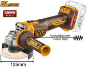 ΓΩΝΙΑΚΟΣ ΤΡΟΧΟΣ ΜΠΑΤΑΡΙΑΣ 125MM 20V LI-ION SOLO ΜΕ ΑΝΤΙΚΡΑΔΑΣΜΙΚΗ ΠΛΑΪΝΗ ΛΑΒΗ INGCO CAGLI212027E