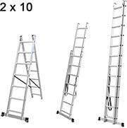 GEHOCK ΔΙΠΛΗ ΣΚΑΛΑ ΕΠΕΚΤΕΙΝΟΜΕΝΗ ΑΛΟΥΜΙΝΙΟΥ 2 X 10 ΣΚΑΛΟΠΑΤΙΑ GEHOCK 010295210