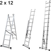 GEHOCK ΔΙΠΛΗ ΣΚΑΛΑ ΕΠΕΚΤΕΙΝΟΜΕΝΗ ΑΛΟΥΜΙΝΙΟΥ 2 X 12 ΣΚΑΛΟΠΑΤΙΑ GEHOCK 010295212