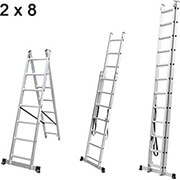 ΔΙΠΛΗ ΣΚΑΛΑ ΕΠΕΚΤΕΙΝΟΜΕΝΗ ΑΛΟΥΜΙΝΙΟΥ 2 X 8 ΣΚΑΛΟΠΑΤΙΑ GEHOCK 010295208