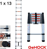GEHOCK ΤΗΛΕΣΚΟΠΙΚΗ ΣΚΑΛΑ ΑΛΟΥΜΙΝΙΟΥ 13 ΣΚΑΛΙΩΝ GEHOCK 9350380