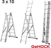 ΤΡΙΠΛΗ ΣΚΑΛΑ ΕΠΕΚΤΕΙΝΟΜΕΝΗ ΑΛΟΥΜΙΝΙΟΥ 3 X 10 ΣΚΑΛΟΠΑΤΙΑ GEHOCK 010295310