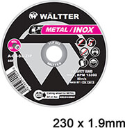 WΑLTTER ΔΙΣΚΟΙ ΚΟΠΗΣ ΣΙΔΗΡΟΥ / INOX WALTTER 230X1.9MM WALTTER 2301922