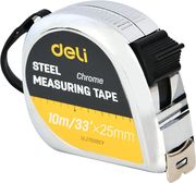 DELI STEEL TAPE MEASURE 10M/33'X25MM SILVER EDL270010CY