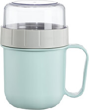 XAVAX XAVAX 181582 CEREAL MUG TO GO WITH TOPPER 2 COMPARTMENTS 500 + 200 ML PASTEL BLUE/GREY