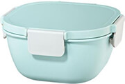 HAMA 181585 XAVAX LARGE LUNCH BOX, FOR MICROWAVE, WITH CUTLERY, 1700 ML, PASTEL BLUE / GREY