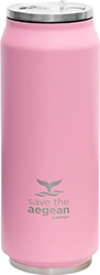 ESTIA 01-10317 TRAVEL CUP SAVE THE AEGEAN ΠΟΤΗΡΙ ΘΕΡΜΟΣ ΜΕ ΚΑΛΑΜΑΚΙ BABY PINK 500ML