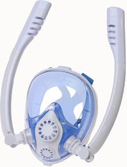 XDIVE ΜΑΣΚΑ ΚΑΤΑΔΥΣΗΣ XDIVE ΔΥΟ ΑΝΑΠΝΕΥΣΤΗΡΕΣ DUAL FULL FACE MASK 61052-ΜΠΛΕ-ΑΣΠΡΟ-XS