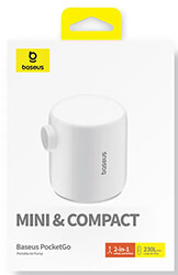 BASEUS BASEUS POCKETGO PORTABLE AIR PUMP MINI INFLATOR STELLAR WHITE