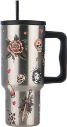 ESTIA ΘΕΡΜΟΣ STRAW TUMBLER XL STA 900ML OLD SCHOOL INK 01-32050