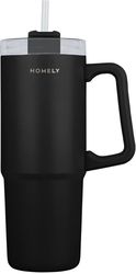 HOMELY ΘΕΡΜΟΣ STRAW TUMBLER 900ML MIDNIGHT BLACK 01-34498