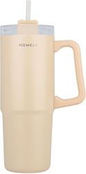 HOMELY ΘΕΡΜΟΣ STRAW TUMBLER 900ML SANDSTONE 01-34504