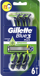 ΞΥΡΑΦΑΚΙΑ GILLETTE BLUE 3 PLUS SENS ΜΙΑΣ ΧΡΗΣΗΣ Χ6