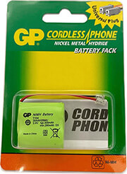 BATTERY FOR CORDLESS PHONE 2*1/2AA 2.4V NIMH 300MAH GPT154 GP