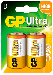 GP ALKALINE BATTERY ULTRA LR20 / 2 PCS. PACK / 1.5V GP