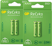 RECHARGEABLE BATTERY GP R03 AAA 950MAH NIMH 100AAAHCE-EB2 4PC IN BLISTER GP