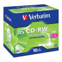 VERBATIM CD-RW 700MB 80MIN 12X JEWEL CASE 10PCS