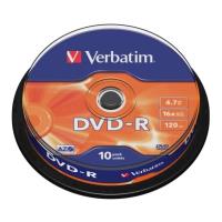 VERBATIM DVD-R 16X 4,7GB MATT SILVER CAKEBOX 10PCS