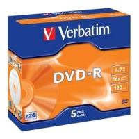 VERBATIM DVD-R 16X 4,7GB MATT SILVER JEWEL CASE 5PCS
