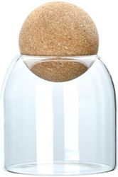 Δοχείο Αποθήκευσης Γυάλινο Διάφανο Με Καπάκι Φελλού 450ml-9x9x13εκ. Estia 01-19600 Υλικό: Γυαλί