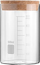 Δοχείο Αποθήκευσης Γυάλινο Διάφανο Με Καπάκι Φελλού 500ml-10x10x15εκ. Estia 01-25076 Υλικό: Γυαλί