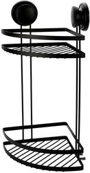 Εταζέρα 2 Όροφη Μεταλλική Με Βεντούζες Μαύρη 21,5×21,5×38εκ. Estia 02-23768 Υλικό: Μεταλλικό