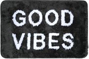 Ταπέτο Μπάνιου Microfiber Good Vibes Μαύρο 40×60εκ. Estia 02-28541 Ύφασμα: Microfiber, Χρώμα