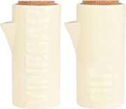 Σετ 2τμχ Μπουκάλια Για Λάδι-Ξύδι Κεραμικά 5,8×7,5×12,5εκ. Allure Ivory Estia Υλικό: Κεραμικό