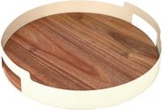 Δίσκος Σερβιρίσματος Ξύλινος Ακακίας-Μεταλλικός Ivory 30×4εκ. Allure Estia 01-24901 Υλικό: Ξύλο, Χρώμα