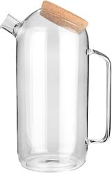 Κανάτα Γυάλινη Διάφανη Με Καπάκι Φελλού 1800ml-11x11x26εκ. Estia 01-23584 Υλικό: Γυαλί, Χρώμα