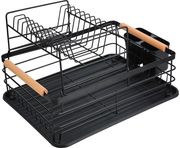 Πιατοθήκη 2 Όροφη Μεταλλική Μαύρη Bamboo Essentials 41x30x20εκ. Estia 01-23546 Υλικό: Μεταλλικό