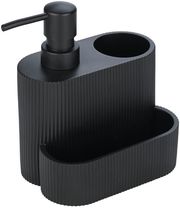 Ντισπένσερ Υγρού Πιάτων Με Θήκη Για Βούρτσα & Σφουγγάρι Μαύρο 16x13x9,5εκ. Estia
