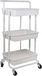 ESTIA ΤΡΟΛΕΪ ΚΟΥΖΙΝΑΣ ΜΕΤΑΛΛΙΚΟ 3 ΕΠΙΠΕΔΩΝ ΛΕΥΚΟ 01-8628