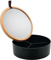 Κουτί Οργάνωσης Με Καθρέπτη Bamboo Μαύρο 14x14x5,1εκ. Essentials Estia 02-15329 Υλικό: Bamboo